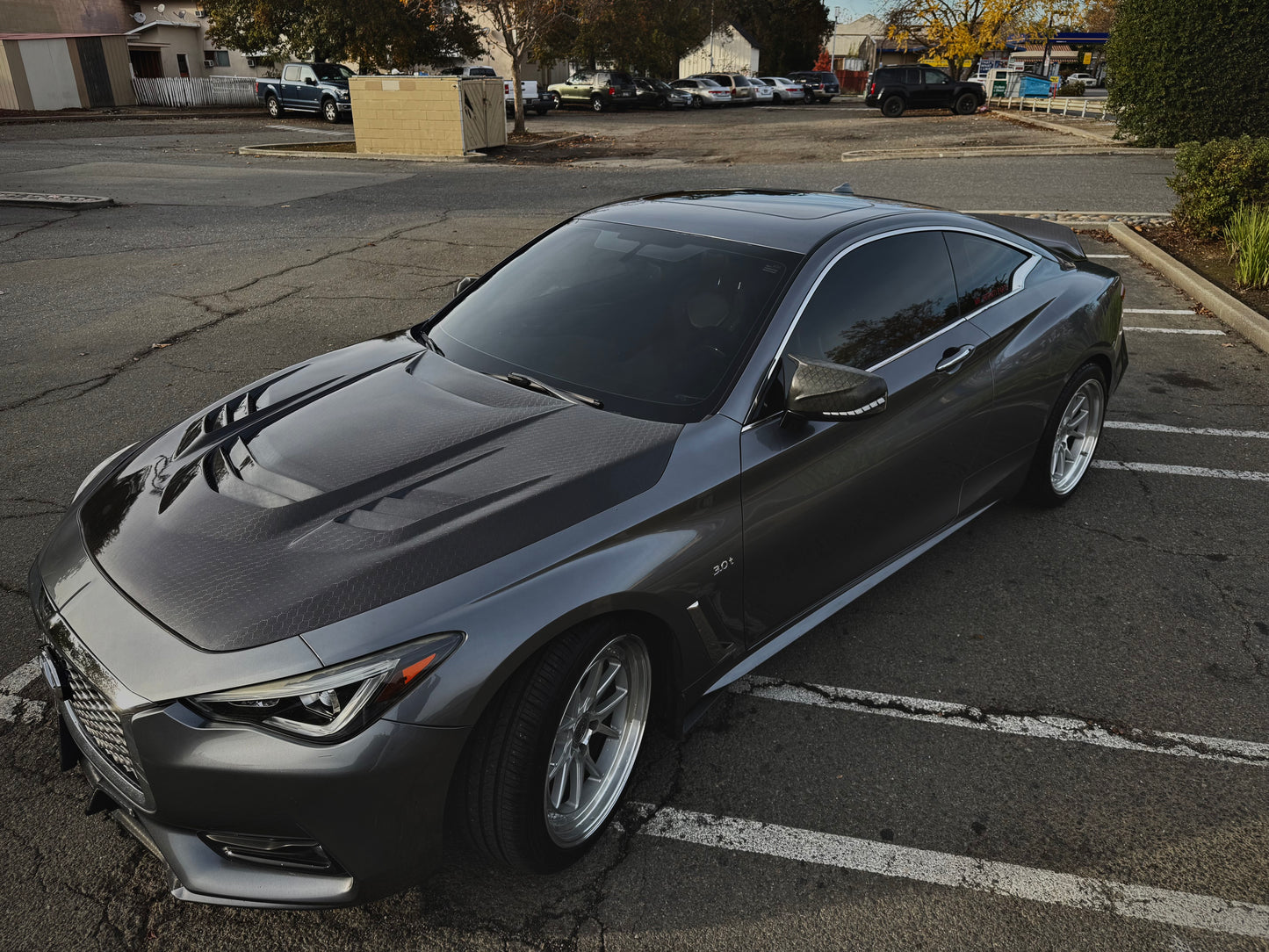 Infiniti Q60 Honeycomb Carbon FIber Cts-V style Hood