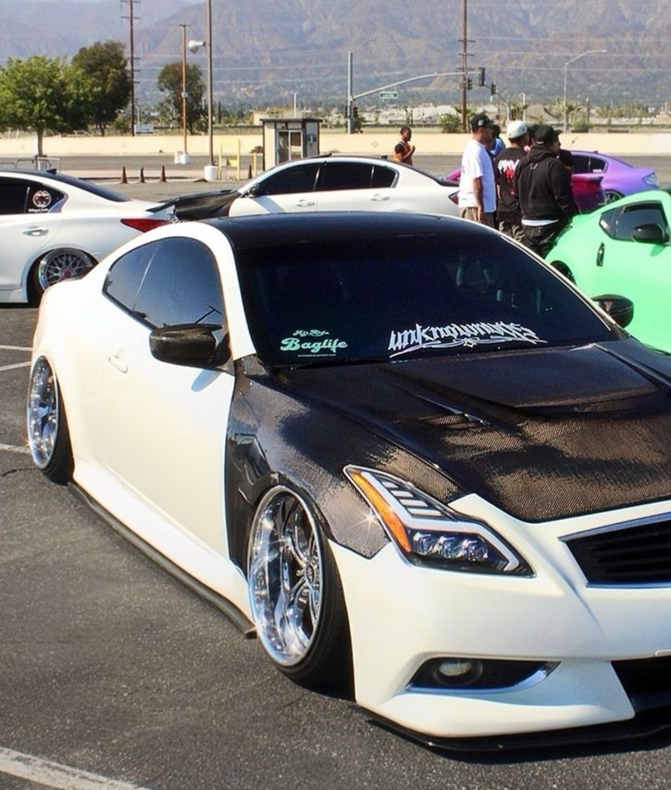 Infiniti G37 Honeycomb Carbon Fiber Mirror Caps