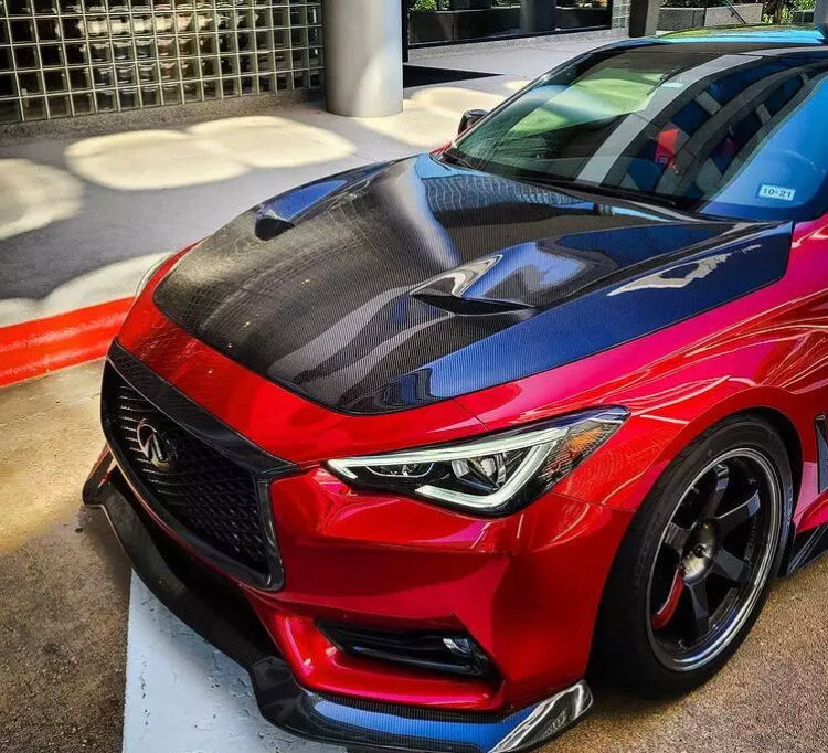 Infiniti Q60 Carbon Fiber Huge Vented hood