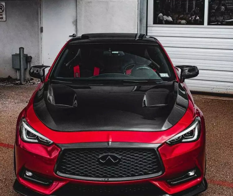 Infiniti Q60 Carbon Fiber Huge Vented hood