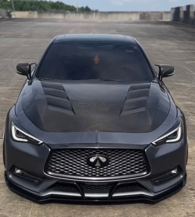 Infiniti Q60 Carbon Fiber Vented Hood (V2)