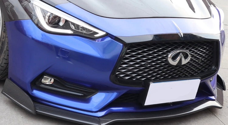 Infiniti Q60 Carbon Fiber Front Lip (3 Piece)