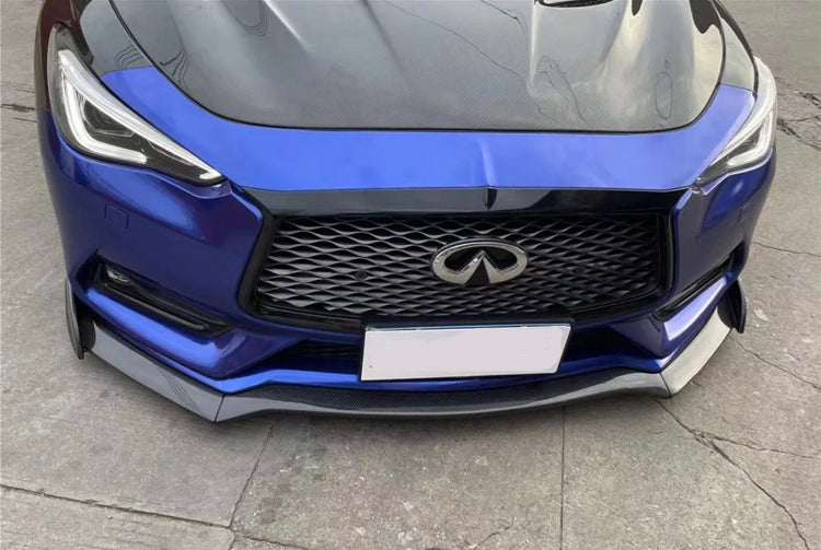 Infiniti Q60 Carbon Fiber Front Lip (3 Piece)