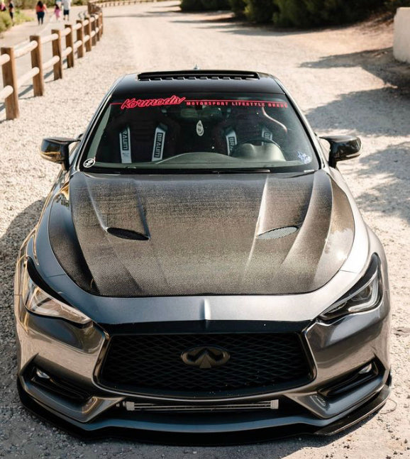 Infiniti Q60 Carbon Fiber Hood Vented